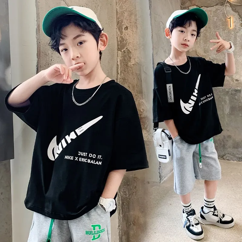 【90-160cm】超人気 シンプル 配色 快適 コットン 半袖 男の子 Tシャツ