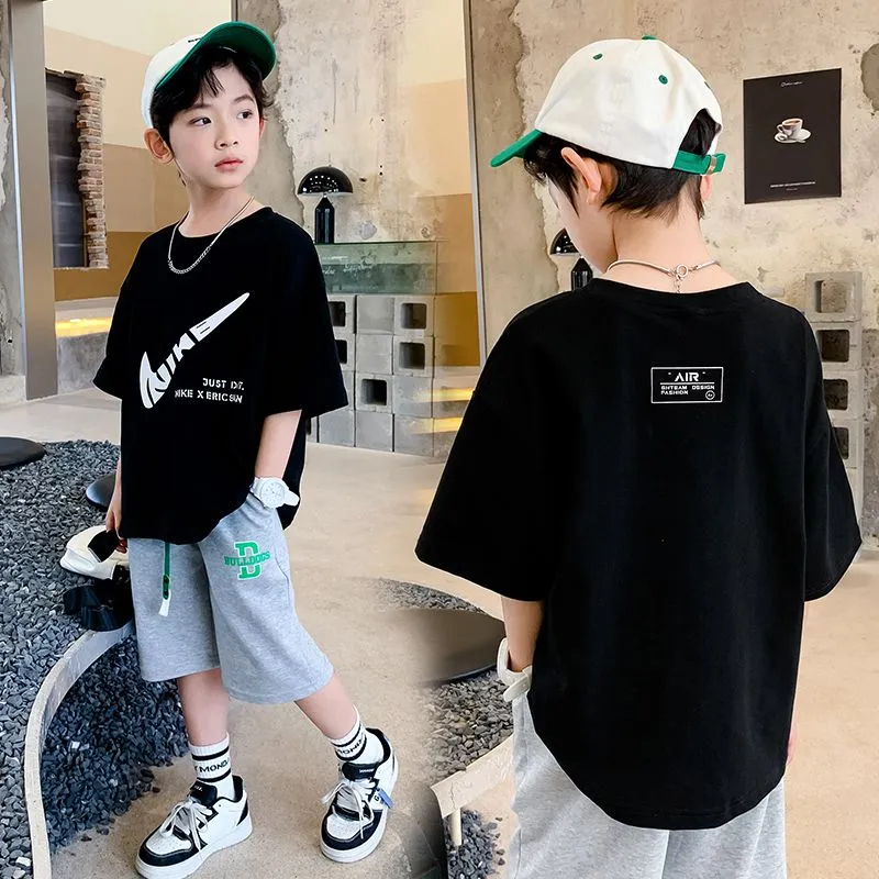 【90-160cm】超人気 シンプル 配色 快適 コットン 半袖 男の子 Tシャツ