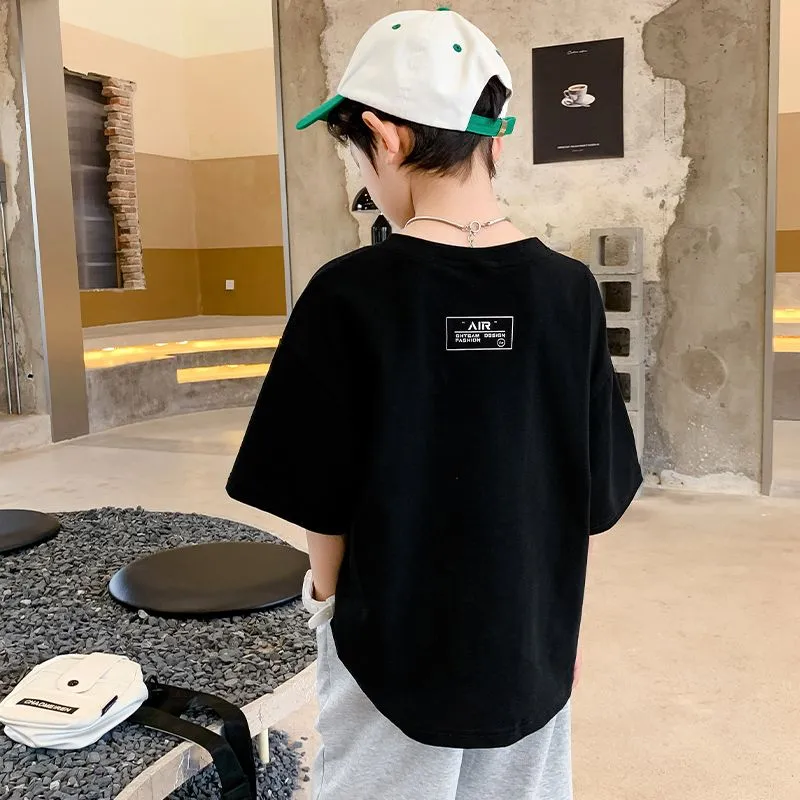 【90-160cm】超人気 シンプル 配色 快適 コットン 半袖 男の子 Tシャツ