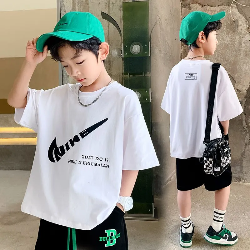 【90-160cm】超人気 シンプル 配色 快適 コットン 半袖 男の子 Tシャツ