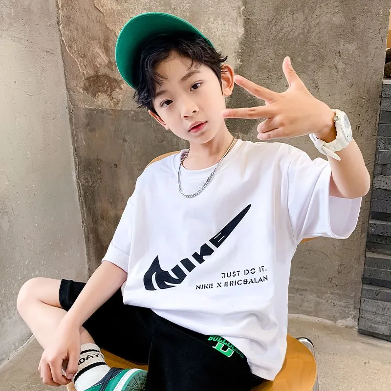 【90-160cm】超人気 シンプル 配色 快適 コットン 半袖 男の子 Tシャツ