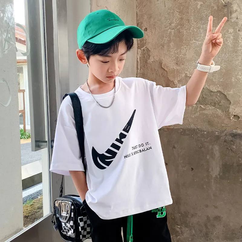 【90-160cm】超人気 シンプル 配色 快適 コットン 半袖 男の子 Tシャツ