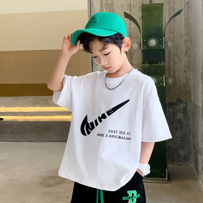 【90-160cm】超人気 シンプル 配色 快適 コットン 半袖 男の子 Tシャツ