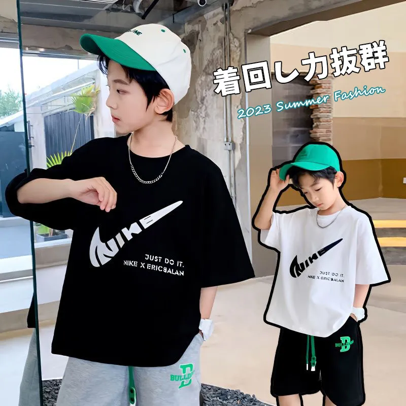 【90-160cm】超人気 シンプル 配色 快適 コットン 半袖 男の子 Tシャツ
