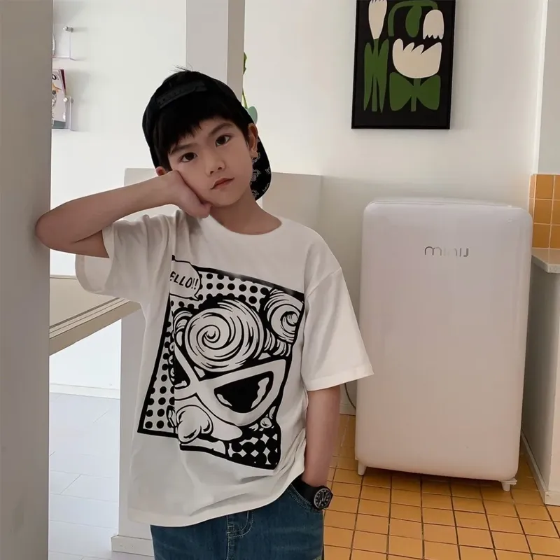 【100-160cm】着回し力抜群 可愛い トレンド コットン 人気 合わせやすい Tシャツ