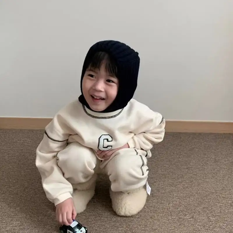 【73-100】春新作韓国風英字ロゴカジュアルセットアップ
