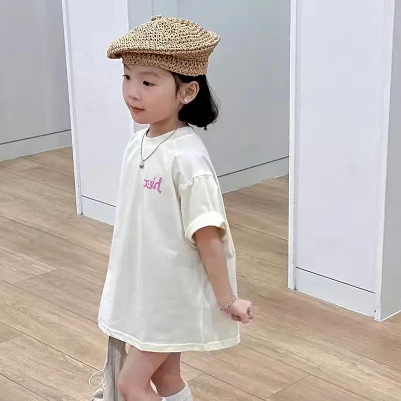 【90-160cm】話題沸騰中 絶対欲しい ファッション ゆったり オーバーサイズ 2色選べる 夏 女の子 Tシャツ
