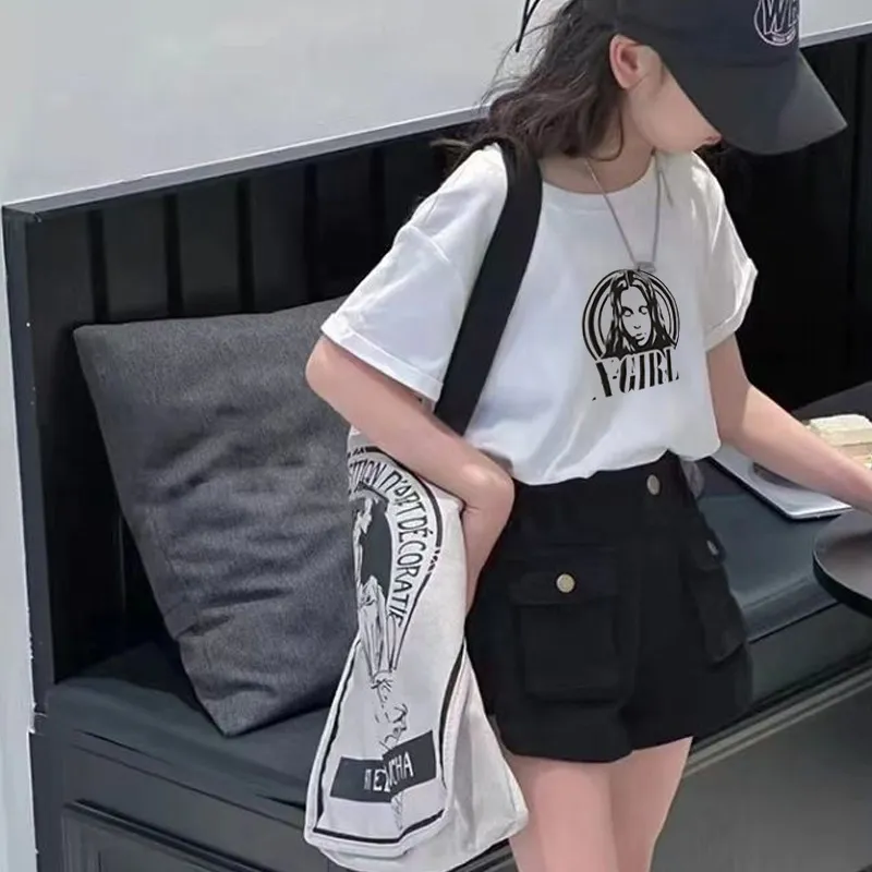 【90-160cm】質感のいい ストリート 定番 アルファベット Ｔシャツ