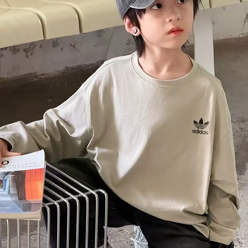 【90-160cm】人気上昇中 定番 ルーズ トレンド 合わせやすい カジュアル 長袖 Tシャツ