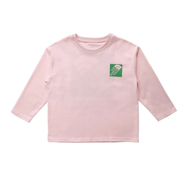 【100-160cm】着回し力抜群 アルファベット ラウンドネック トレンド カジュアル 長袖 Tシャツ