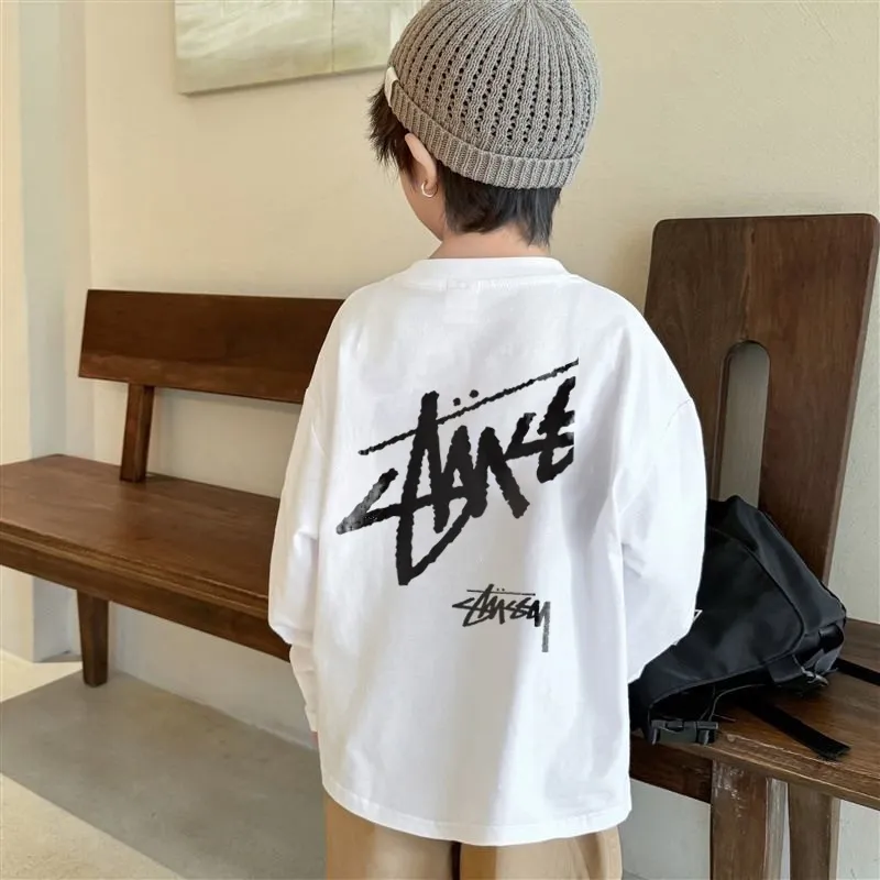 【90-160cm】売れ筋 絶対欲しい!シンプル 大人気 トレンド 着心地良い 長袖 Tシャツ