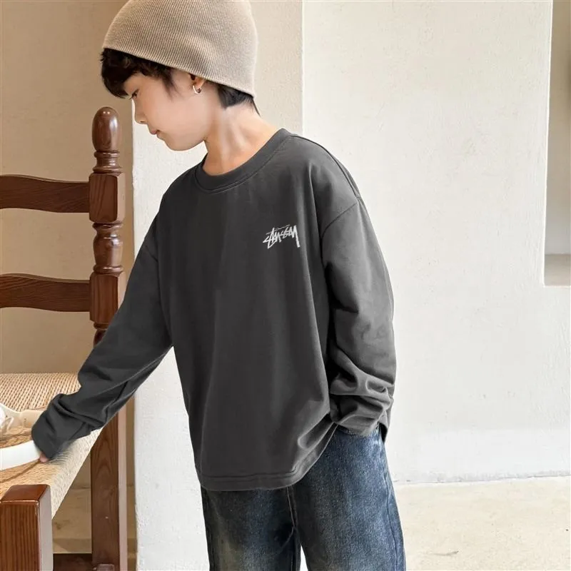 【90-160cm】売れ筋 絶対欲しい!シンプル 大人気 トレンド 着心地良い 長袖 Tシャツ