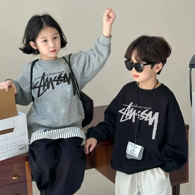 【90-160cm】今季注目‼シンプル カジュアル カッコイイ トップス 男の子 女の子 トレーナー