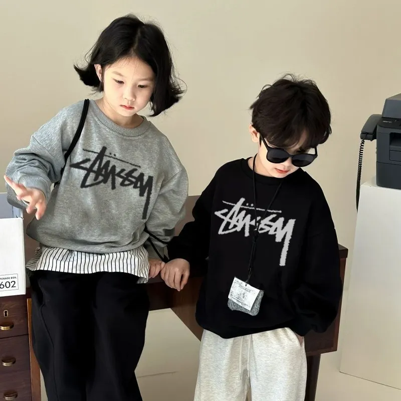 【90-160cm】今季注目‼シンプル カジュアル カッコイイ トップス 男の子 女の子 トレーナー