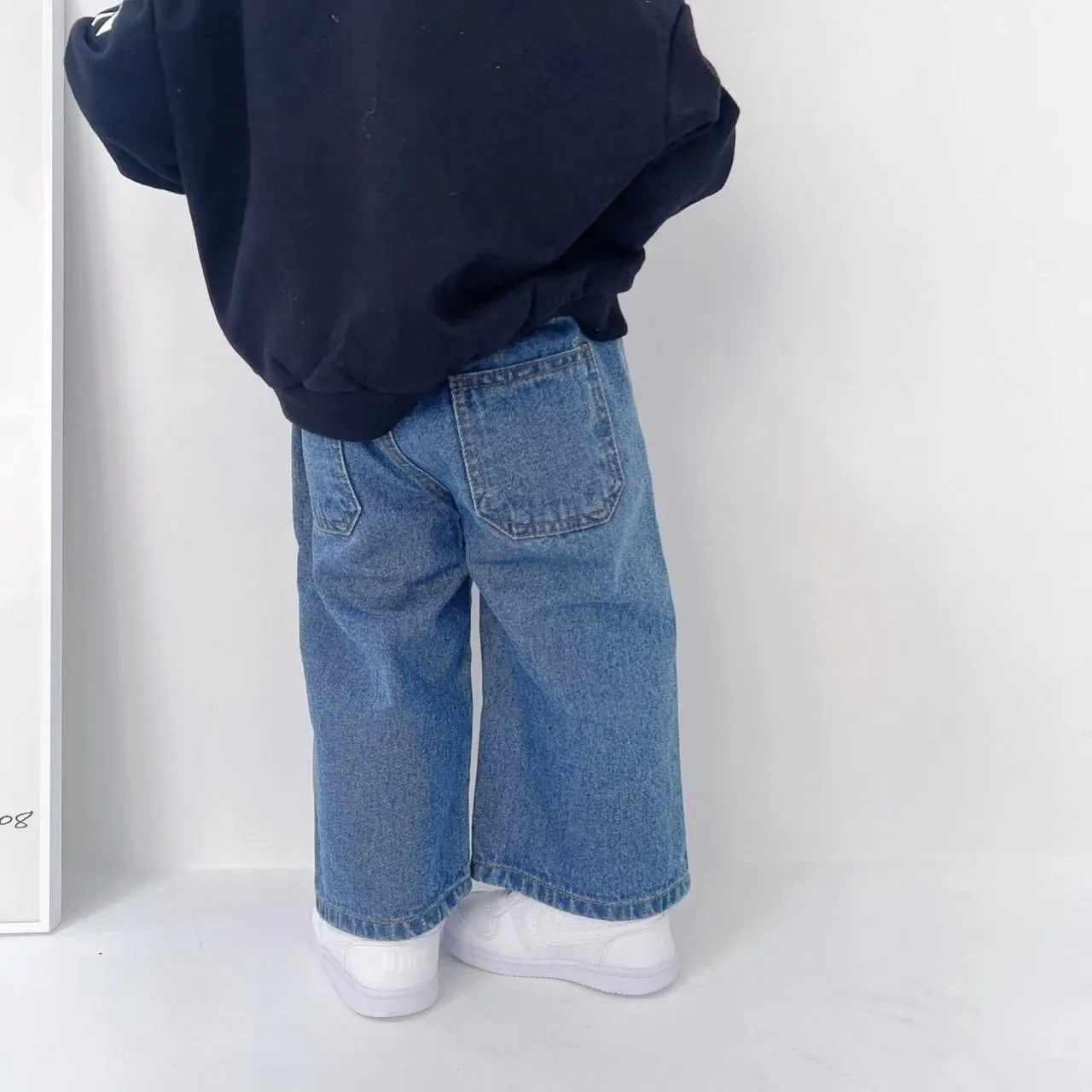 【80-130cm】大好評 カジュアル 合わせやすい 履きやすい トレンド ルーズ デニムパンツ
