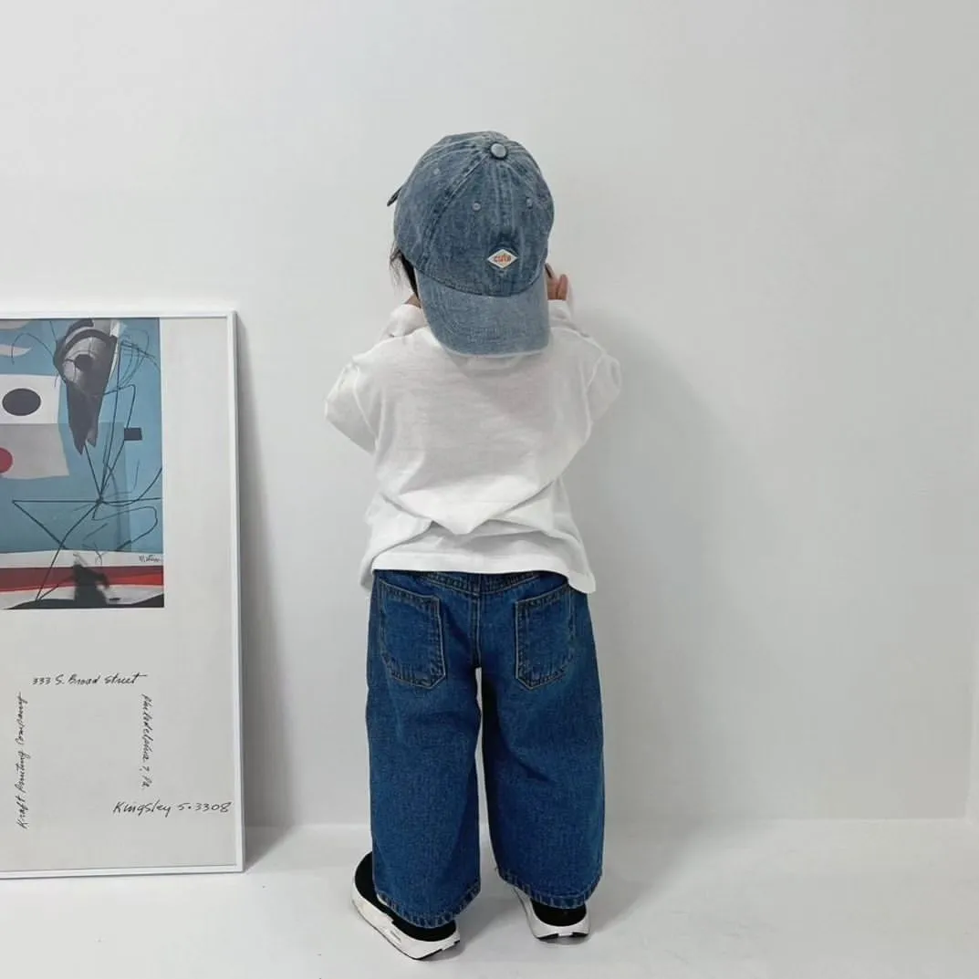 【80-130cm】大好評 カジュアル 合わせやすい 履きやすい トレンド ルーズ デニムパンツ