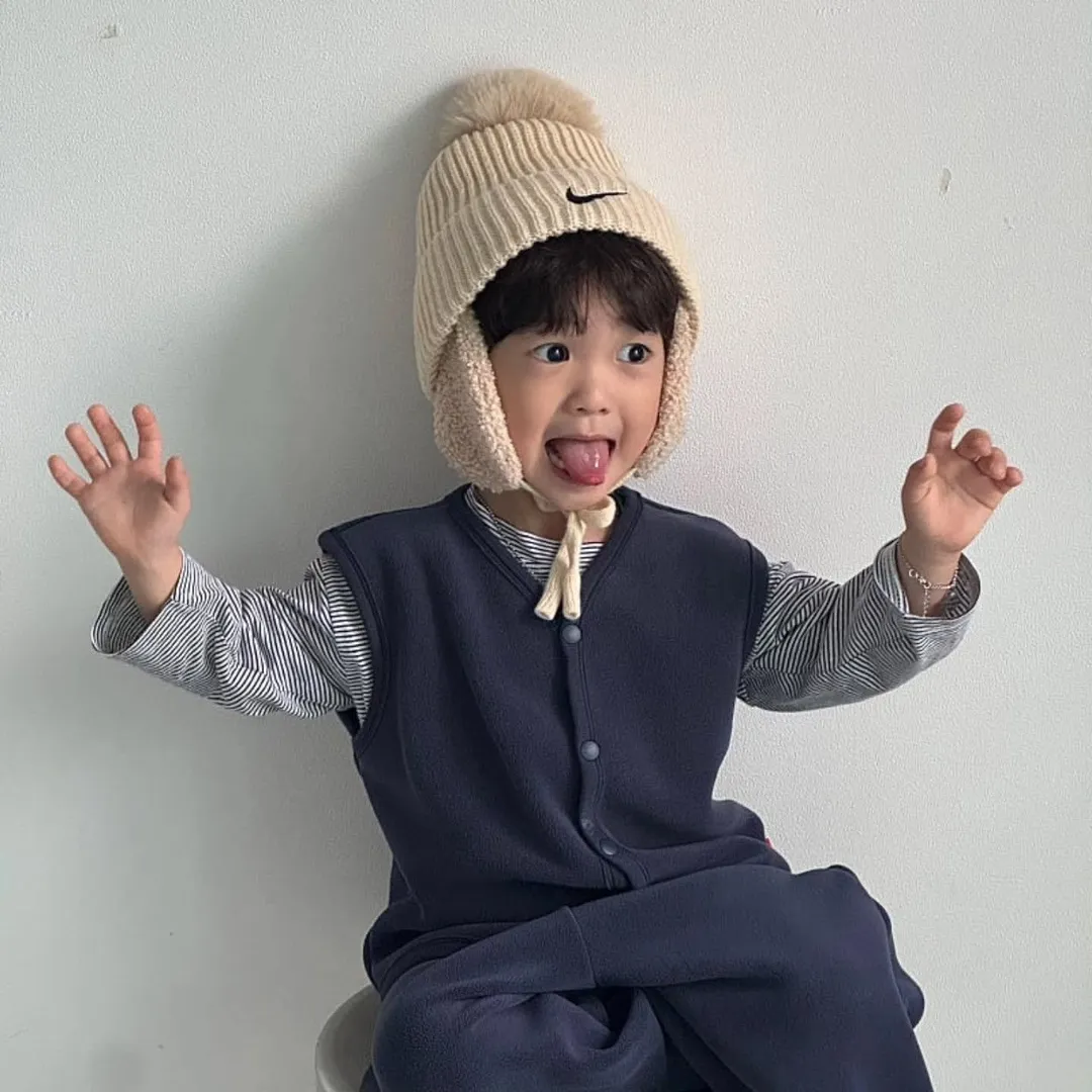 大注目 シンプル トレンド 合わせやすい 防寒 こども ニット 帽子