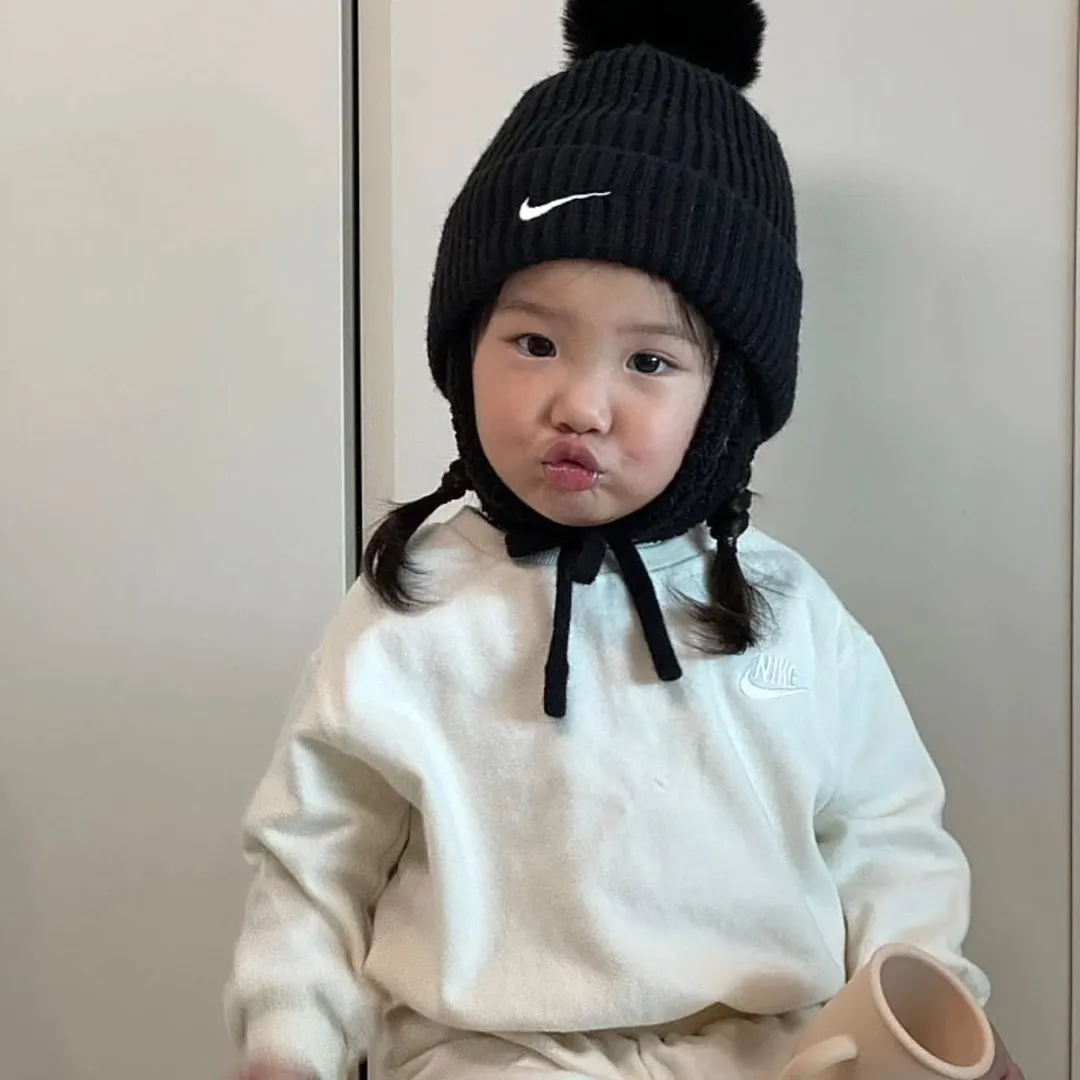大注目 シンプル トレンド 合わせやすい 防寒 こども ニット 帽子