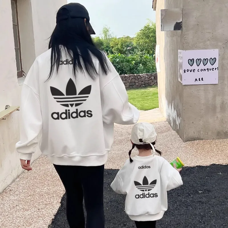 【90-160cm+親サイズ】絶対後悔しない 大注目 カジュアル 合わせやすい 親子ペア トレーナー