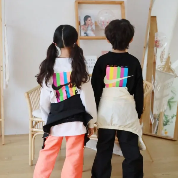 【90-160cm+親サイズ】絶対欲しい!リンクコーデ 大注目 カジュアル 親子ペア 合わせやすい 長袖 Tシャツ