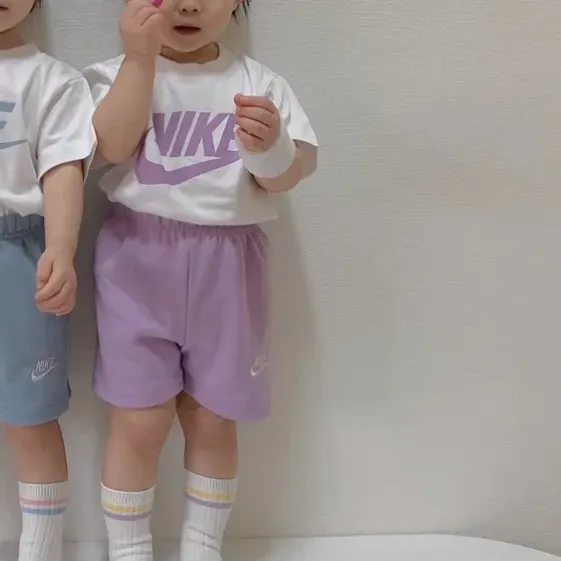 【80-150cm】二点セット 可愛い 定番 人気 ルーズ おしゃれ 半袖 Tシャツ+ショートパンツ セットアップ