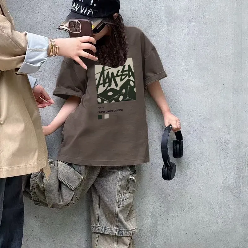 【90-160cm】リラックス感ある カジュアル 新作 ゆったり 女の子 半袖 Ｔシャツ