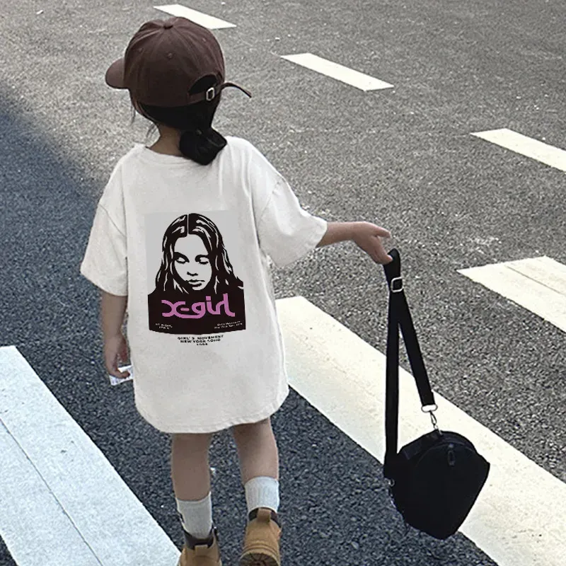 【90-160cm】話題沸騰中 絶対欲しい ファッション ゆったり オーバーサイズ 2色選べる 夏 女の子 Tシャツ