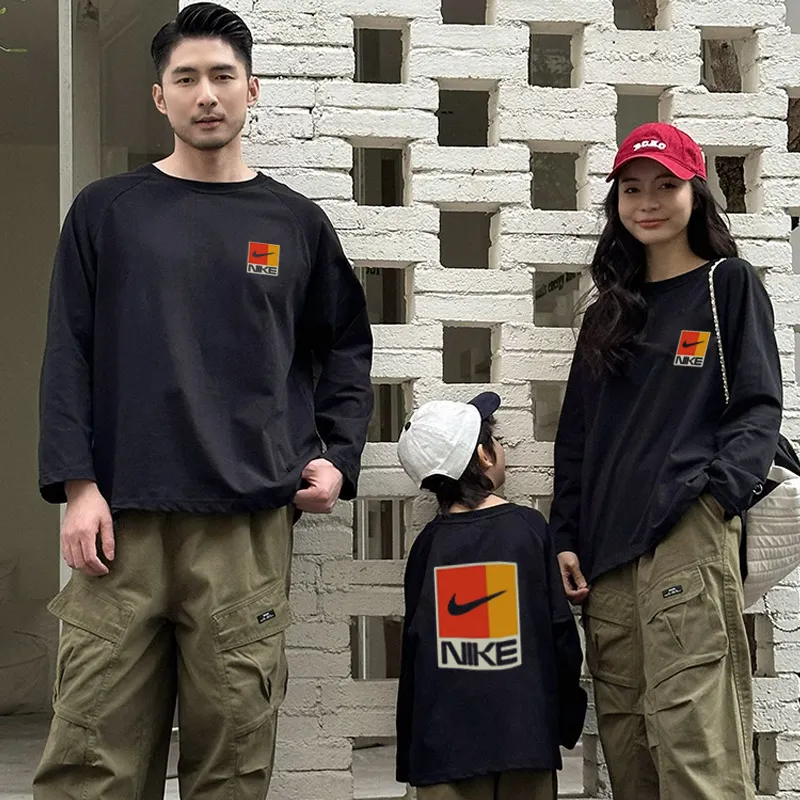 【90-160cm+親サイズ】人気爆発中 爆売れ中 合わせやすい カジュアル 親子ペア 長袖 Tシャツ