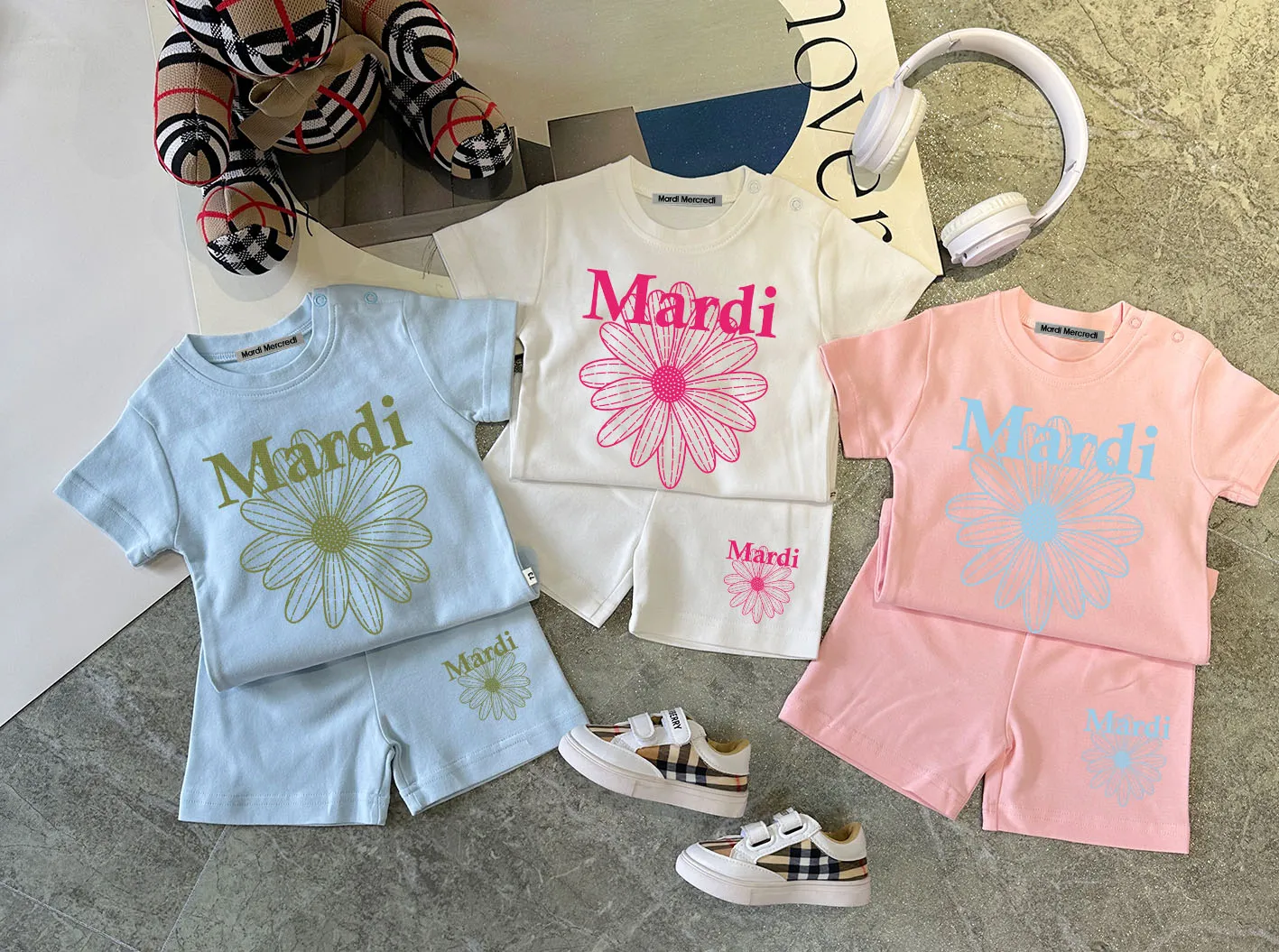 【66-110cm】二点セット リラックス感ある 好感度UP カジュアル 快適 Ｔシャツ＋ショートパンツ セットアップ