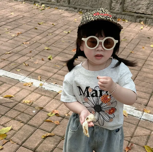 【90-150cm+親サイズ】元気いっぱい 大人気 定番 カジュアル 親子ペア 半袖 Ｔシャツ