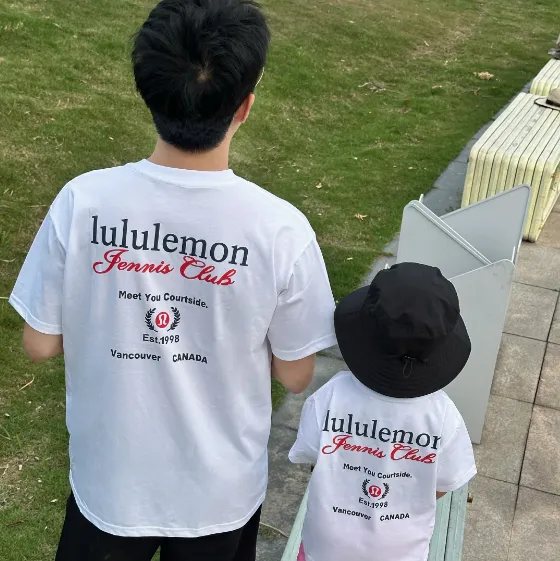 【90-160cm+親サイズ】リラックス感ある カジュアル アルファベット 着やすい 半袖 Ｔシャツ
