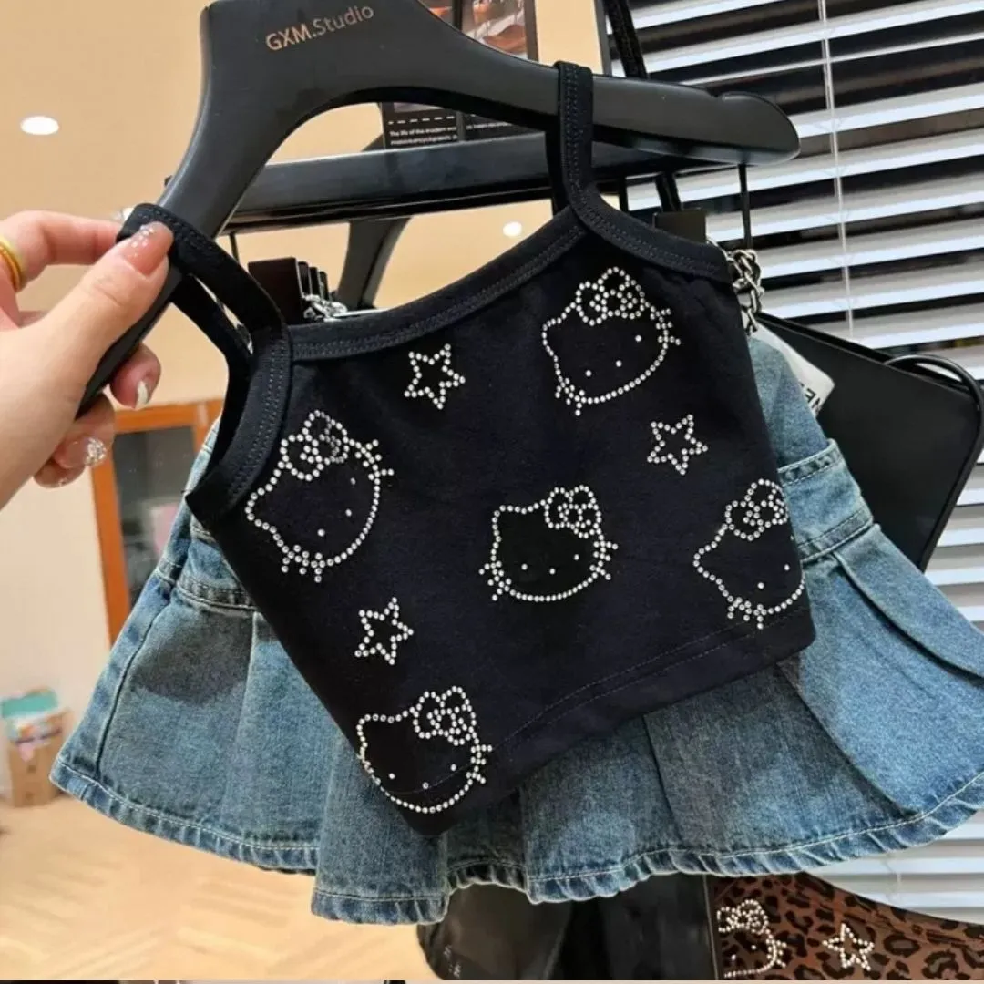 【80-130cm】オシャレ度高め スタイリッシュ スリムフィット 合わせやすい 女の子 タンクトップ