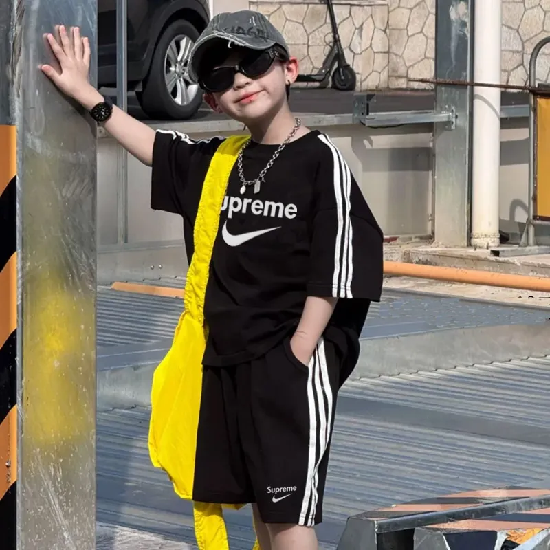 【80-160cm】二点セット 単品注文OK 着回し最強 カジュアル 男の子 半袖Ｔシャツ＋ショートパンツ セットアップ