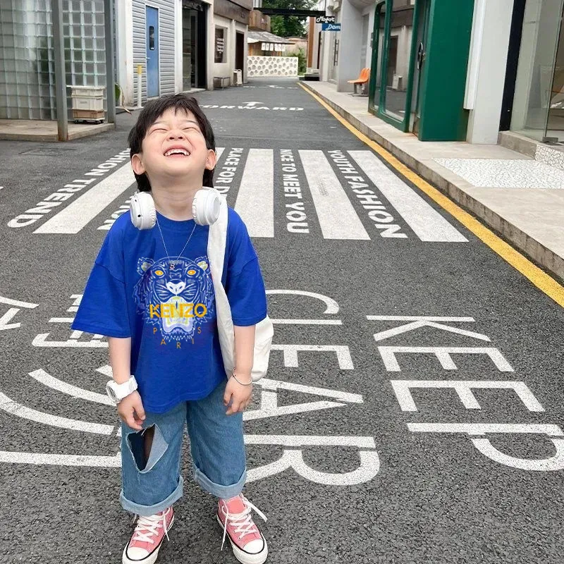 【90-160cm】リラックス感ある 大活躍 カジュアル 着やすい 虎柄 男の子 半袖 Ｔシャツ