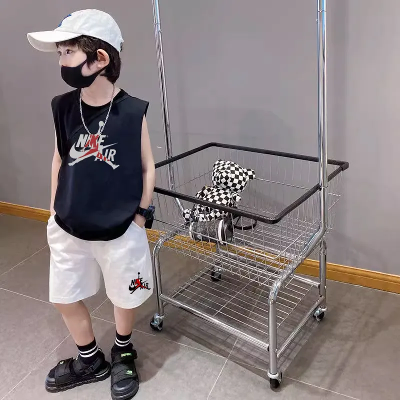 【90-160cm】二点セット トレンド感たっぷり カジュアル 大人気 男の子 タンクトップ+ショートパンツ セットアップ