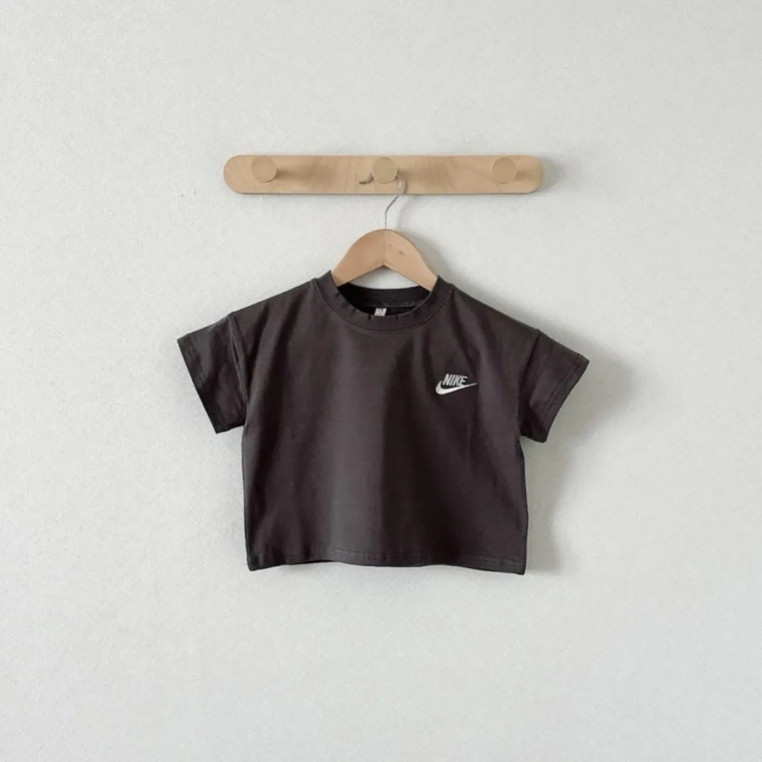 【80-130cm】売り切れ必至 売れ筋 カジュアル 刺繍 無地 肌触り良い 半袖 Ｔシャツ