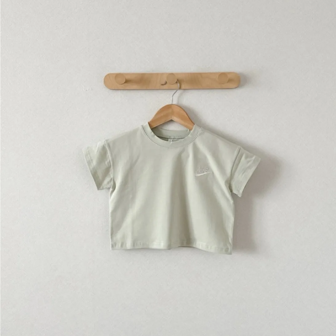 【80-130cm】売り切れ必至 売れ筋 カジュアル 刺繍 無地 肌触り良い 半袖 Ｔシャツ