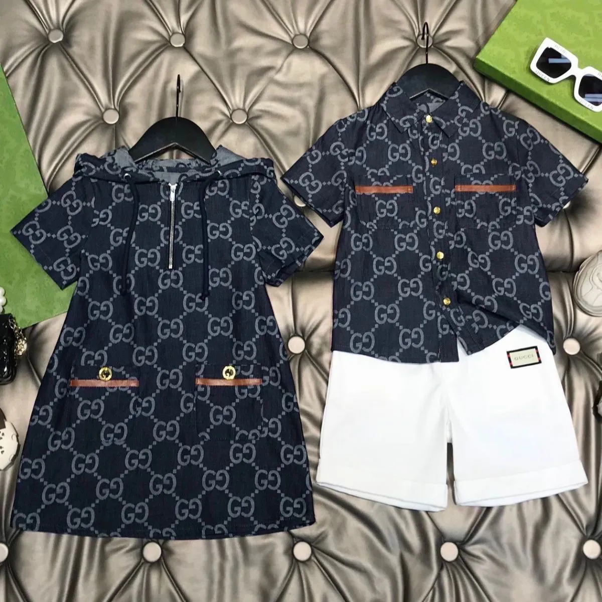 【90-160cm】SNS映え間違いなし 大活躍 カジュアル プリント 半袖Ｔシャツ+ショートパンツ セットアップ/ワンピース