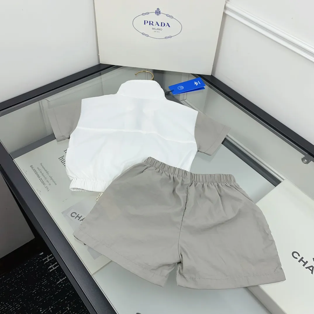【73-120cm】二点セット 夏にぴったり UV対策 吸汗速乾 トレンド 半袖 Tシャツ+ショートパンツ セットアップ