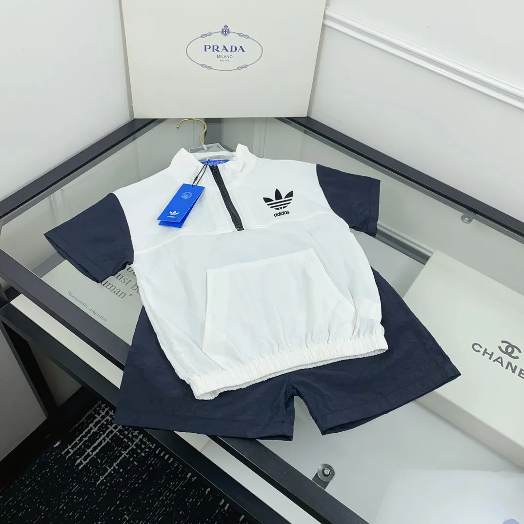 【73-120cm】二点セット 夏にぴったり UV対策 吸汗速乾 トレンド 半袖 Tシャツ+ショートパンツ セットアップ