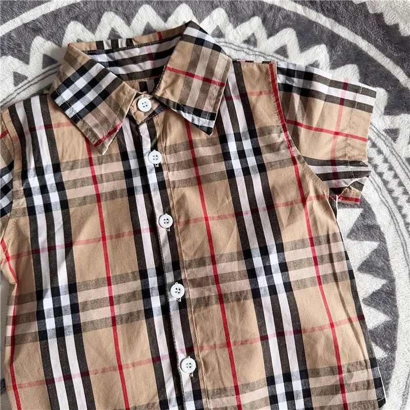 【80-150cm】二点セット 絶対後悔しない  大人気 チェック柄 着やすい 半袖 Ｔシャツ+ショートパンツ セットアップ