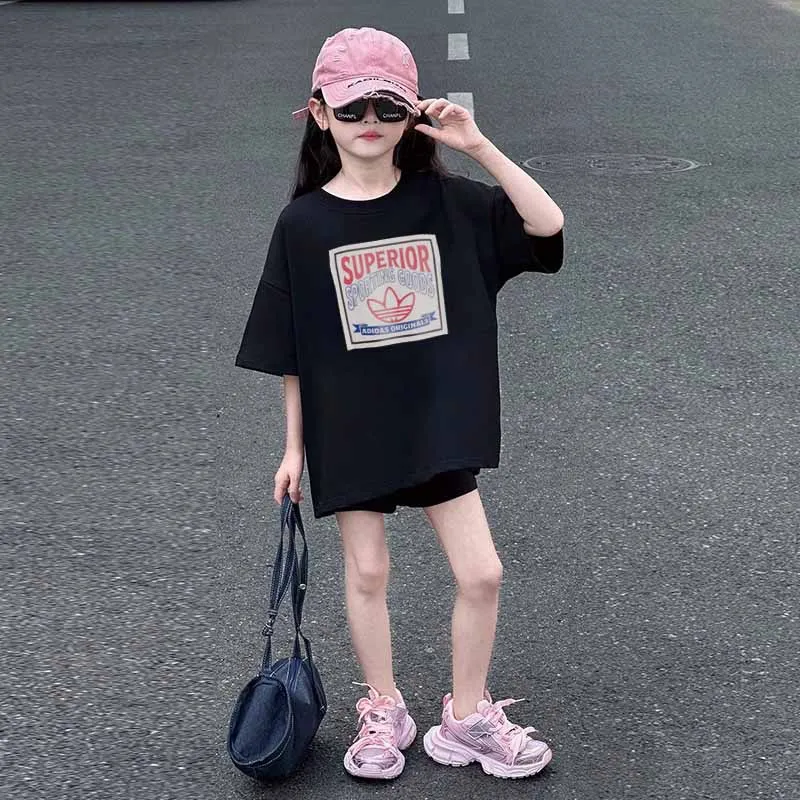 【90-160cm】夏にぴったり 爆売れ中 トレンド  ストリート 女の子 半袖 Ｔシャツ