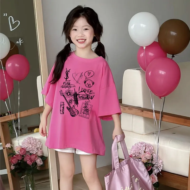 【90-160cm】好感度100％  大人気 おしゃれ スタイリッシュ クール 女の子 半袖 Ｔシャツ