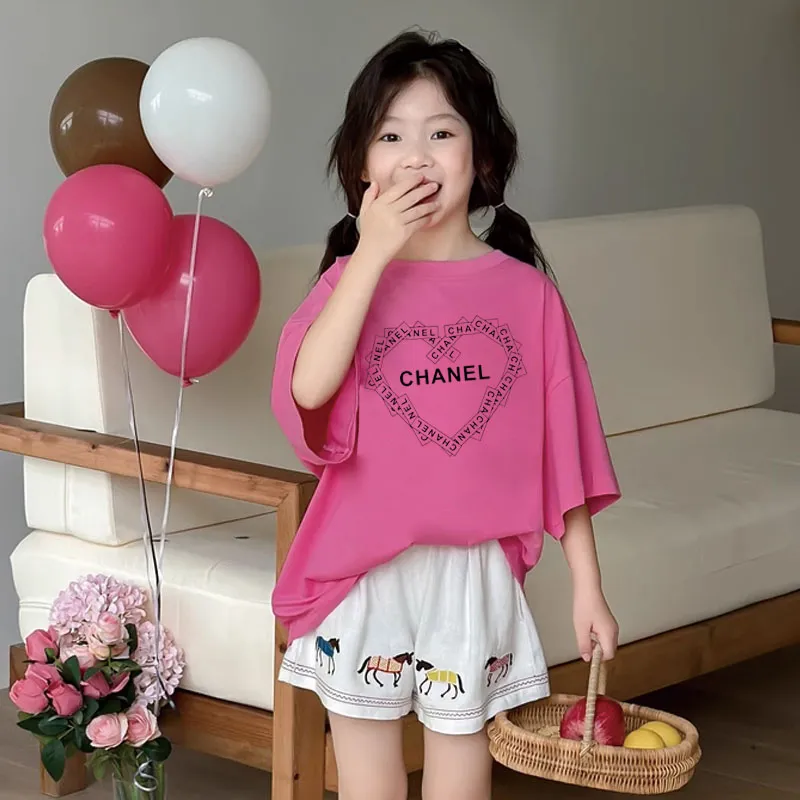 【90-160cm】おしゃれ度UP 取り入れたい ガーリー 合わせやすい 女の子 半袖 Ｔシャツ
