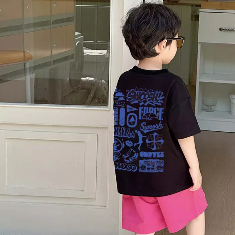 【90-160cm】おしゃれキッズ必見 爆売れ中 スタイリッシュ ストリート 男の子 半袖 Ｔシャツ