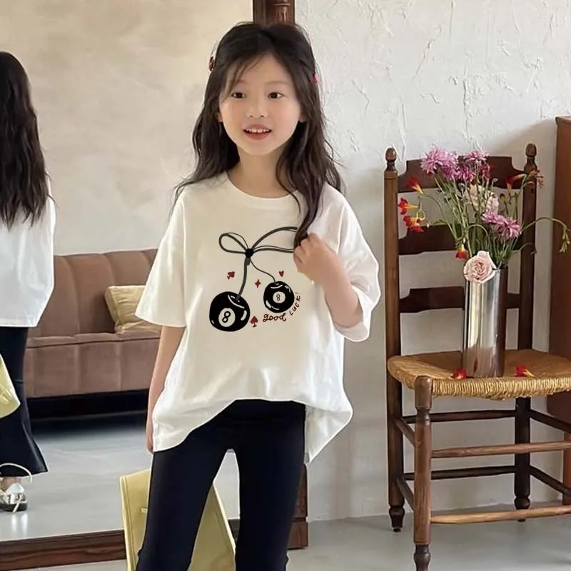 【90-160cm】毎日着たくなる 爆売れ中 スウィート ストリート 女の子 半袖 Ｔシャツ