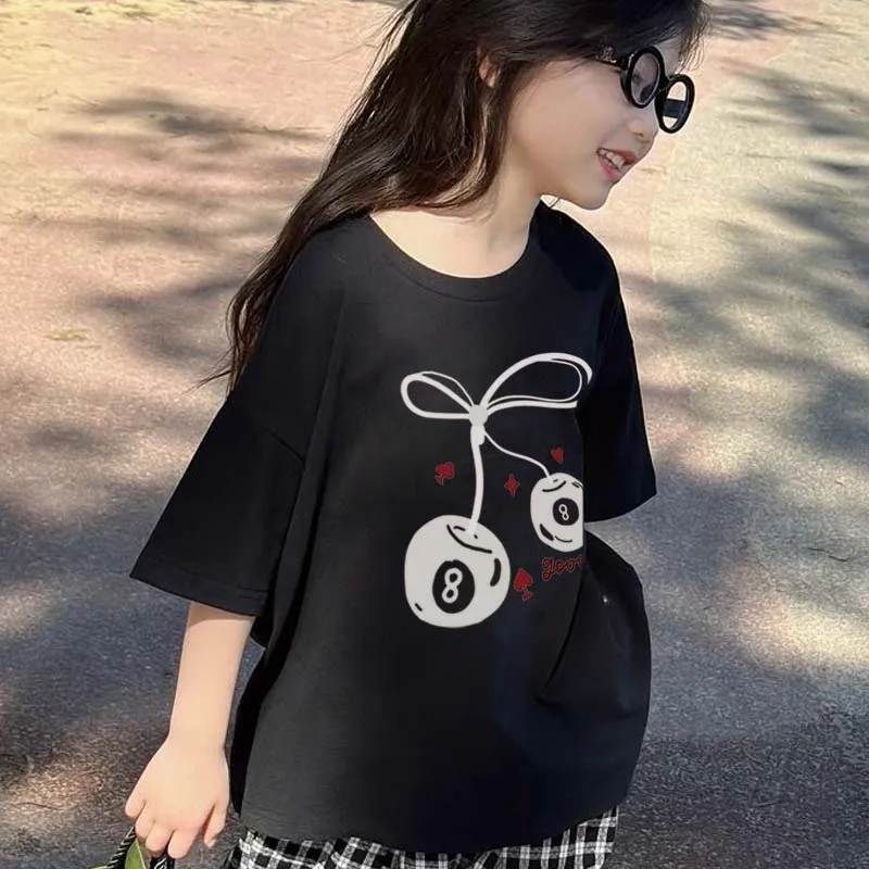 【90-160cm】毎日着たくなる 爆売れ中 スウィート ストリート 女の子 半袖 Ｔシャツ