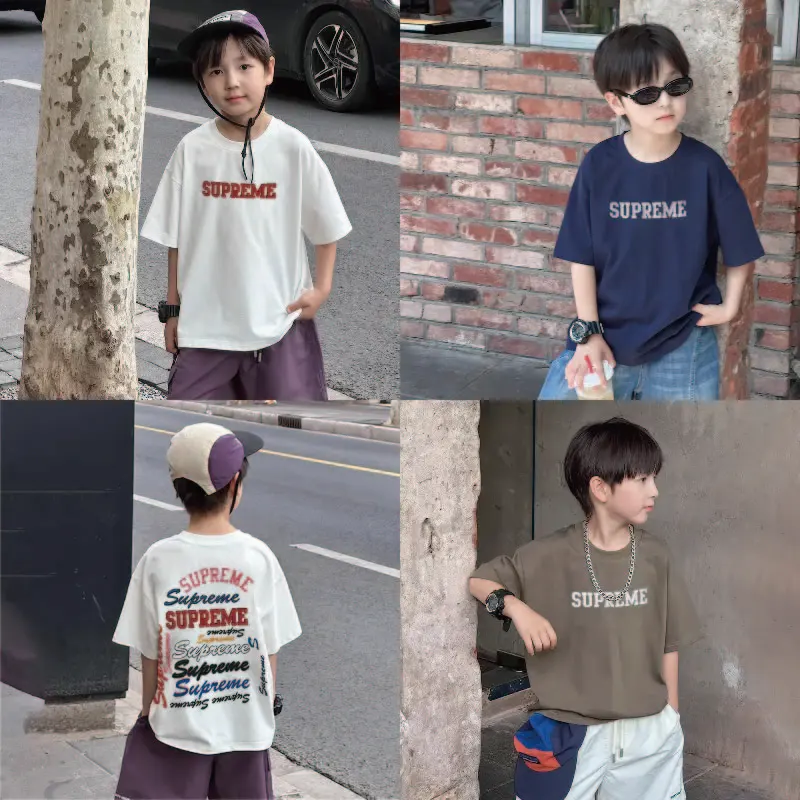 【90-160cm】絶対後悔しない モード感アップ カジュアル クール 男の子 半袖 Tシャツ