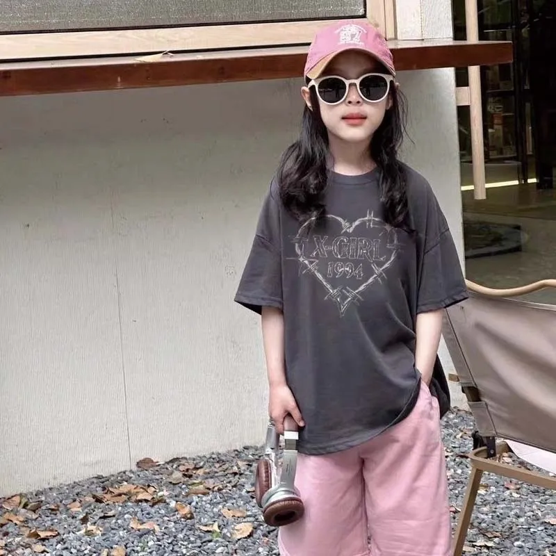 【90-160cm】毎日着たくなる 好感度UPカジュアル 肌に優しい 女の子 半袖 Tシャツ