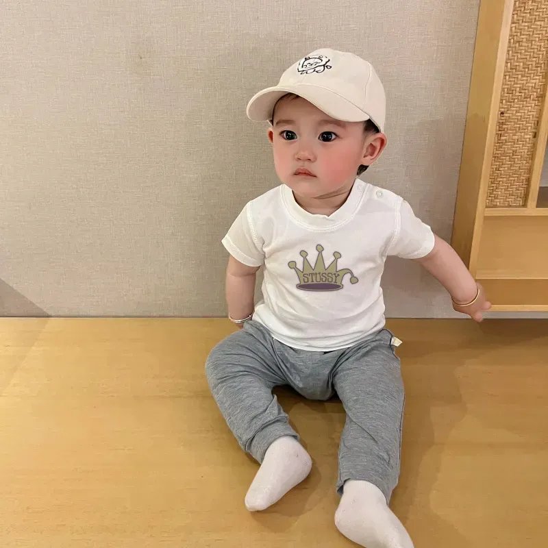 【66-90cm】大好評 可愛い トレンド シンプル ベビー 半袖 Ｔシャツ